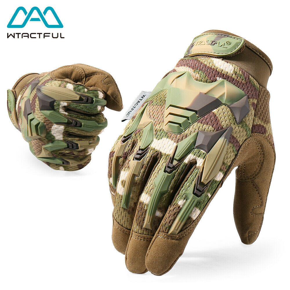 Multicam Tactical Airsoft Army Military Shooting Hunting Gear Full Finger Gloves