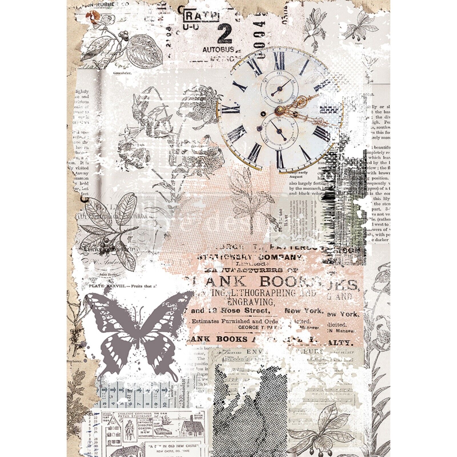 Redesign Herb's Memory Decoupage A3 Rice Paper By Prima 11.5x16.25"