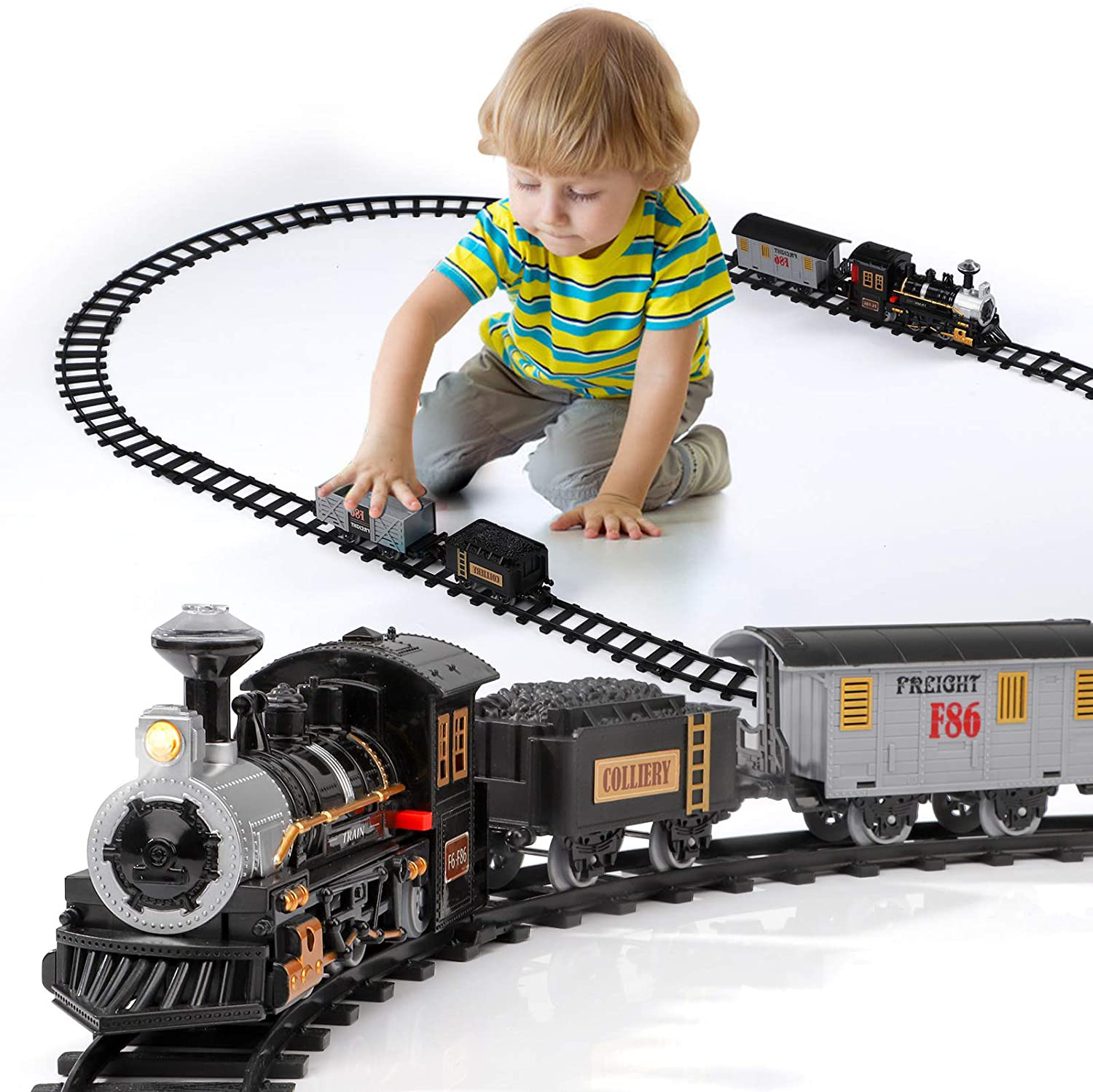 Electric Train Set For Kids, Battery-powered Train Toys With Sounds New