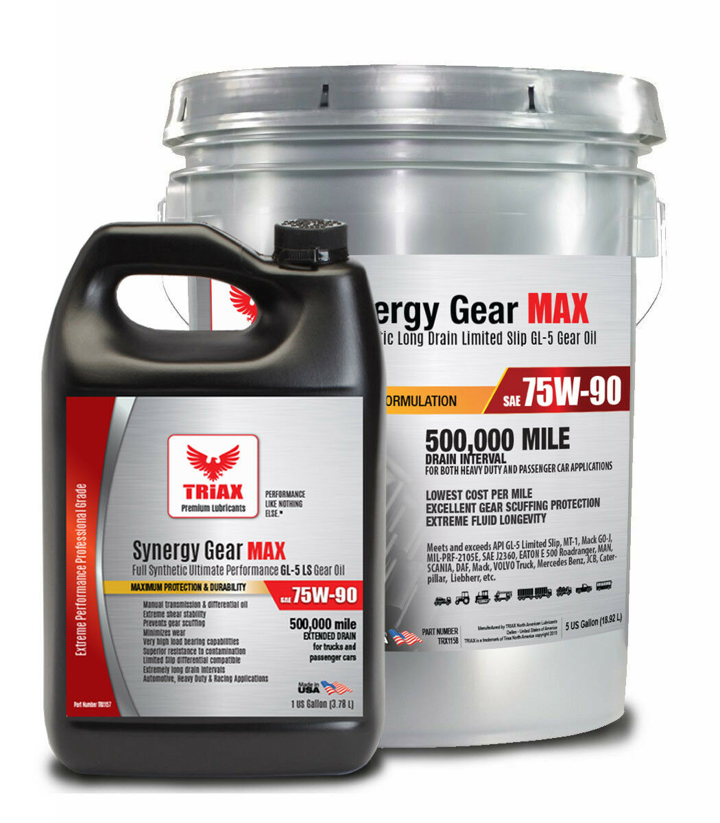 Full Synthetic Triax Synergy Gear Max 75w90 Ultra Long Drain Gear Oil Ls