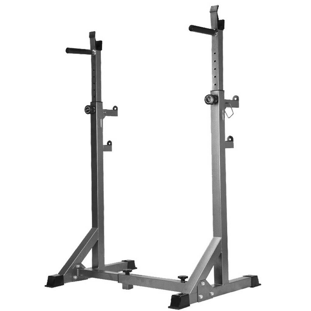 Gym Fitness Adjustable Squat Rack Bench Press Weight Lifting Barbell Stand Hot