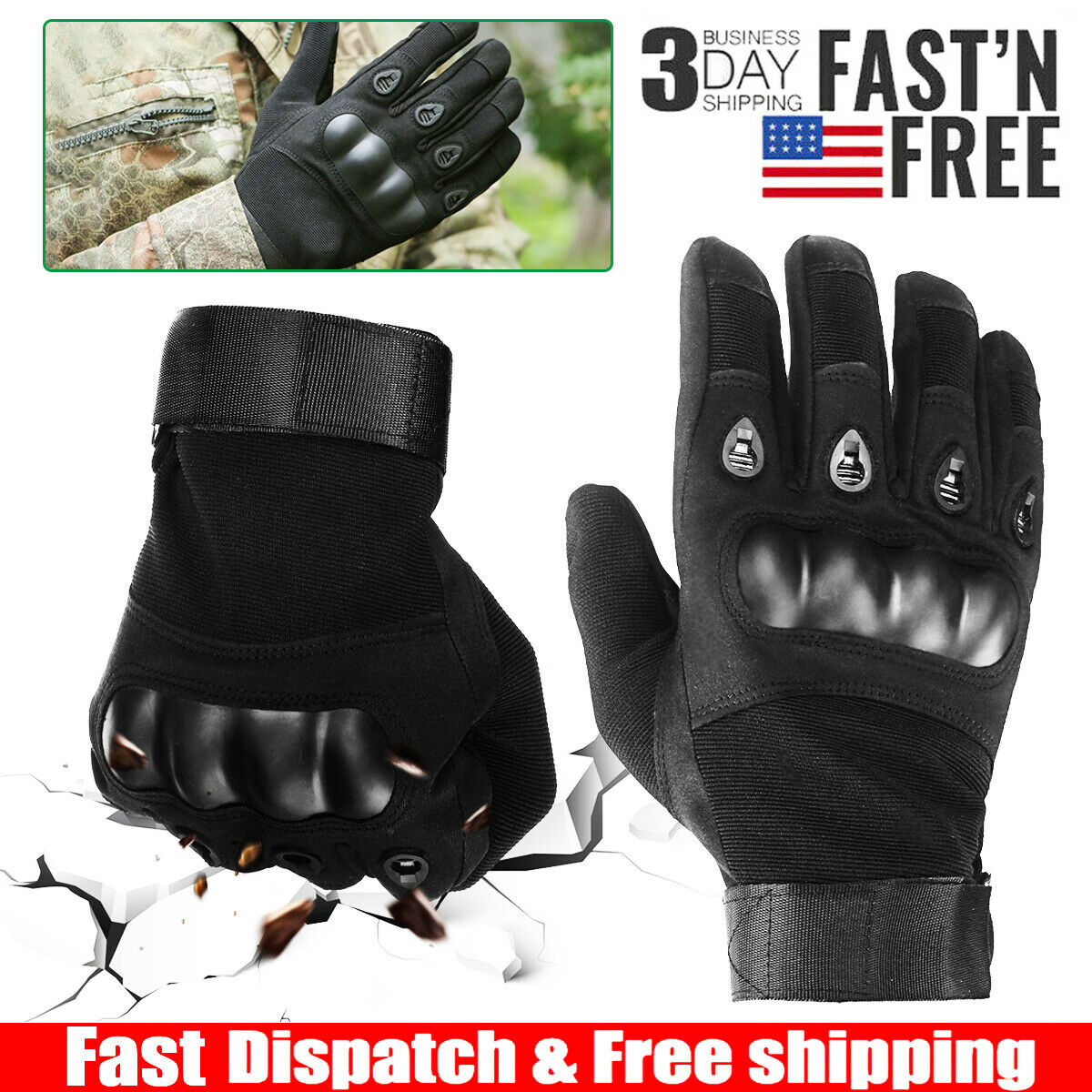 Tactical Gloves Army Combat Hunting Shooting Hard Knuckle Full Finger Military