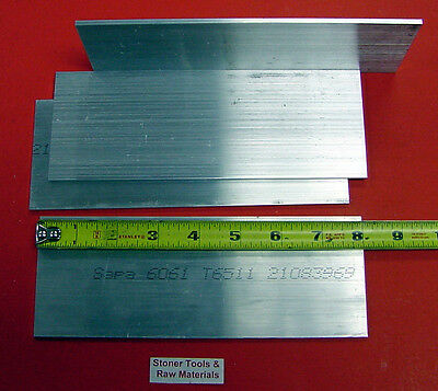 4 Pieces 1/8" X 4" Aluminum 6061 Flat Bar 8" Long Extruded Plate Mill Stock New