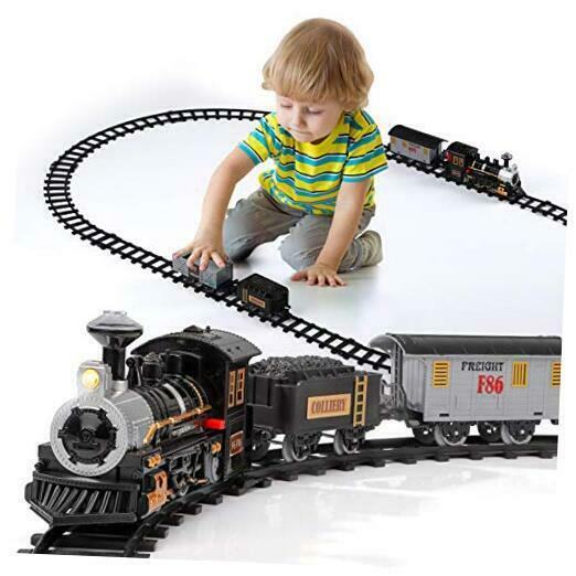 Electric Train Set For Kids, Battery-powered Train Toys With Sounds Include 4