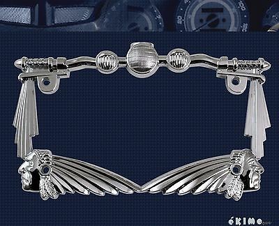 3d Handle Bar Indian Chief Chrome Metal Motorcycle License Plate Frame