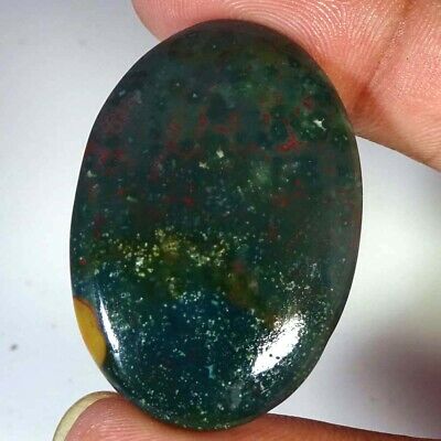 Bloodstone Cabochon 46.45 Cts 100% Natural Blood Stone Oval Shape Loose Gemstone
