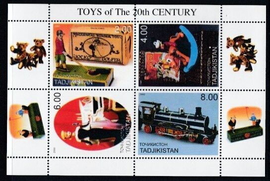 Tajikistan (unofficial Issue) 20th Century Toys Mnh Souvenir Sheet