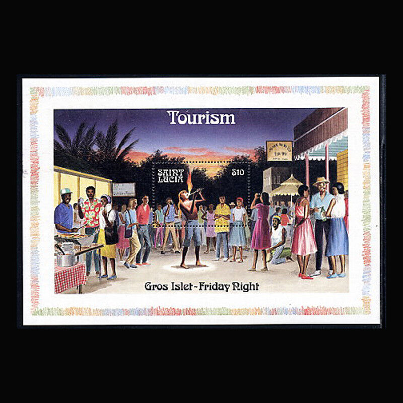 St Lucia, Sc #866, Mnh, 1986, S/s, Entertainment, Tourism