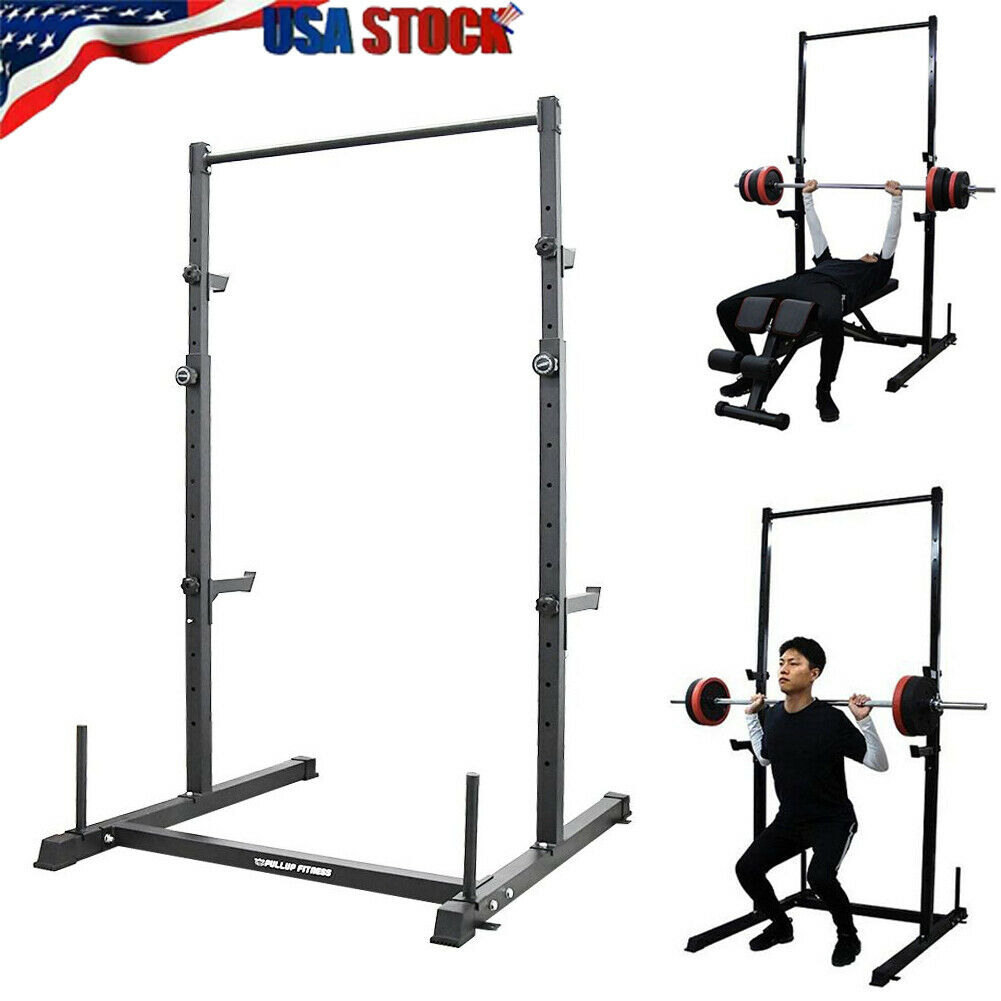 Adjustable Power Rack Weight Lifting Squat Stand Pull Up Bench Press Power Cage