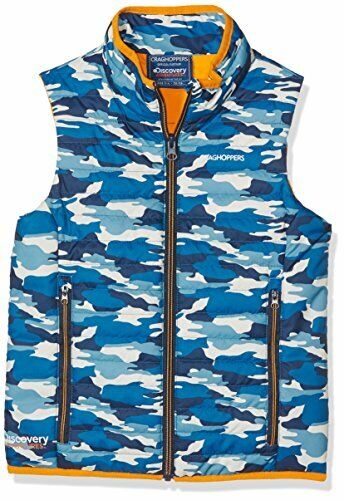 Craghoppers Kids Quilted Vest, Slim Down Vest, Blue Combo, 7-8 Years