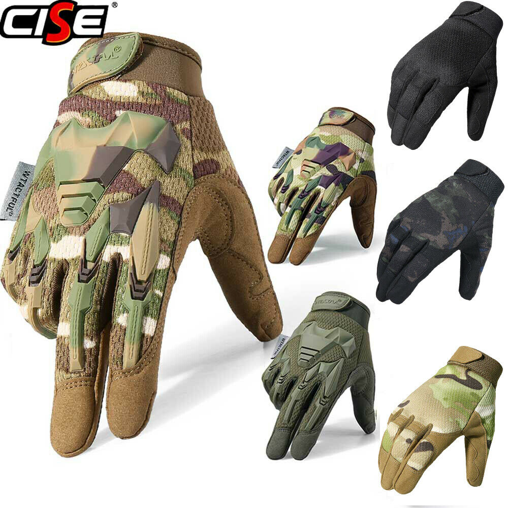 Army Military Combat Paintball Shooting Tactical Airsoft Gear Full Finger Gloves